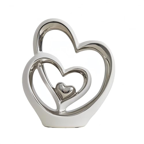 AWNR Heart Hands Sculpture,Small Shelf Decor,Tv Stand Decor Items for Living Room,Apartment,Office (Silvery) - color: Silvery