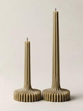 LAWA Set of 2 Vase Candle - Beautiful Handmade Pillar Unscented Soy Wax Elegant Aesthetic Candle Housewarming Gift Home Room Shelf Decor Idea Olive Beige - color: Olive Beige