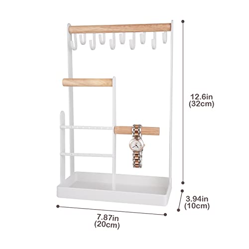 ProCase Cute Jewelry Stand, Aesthetic Jewelry Organizer for Dresser Vanity, Jewelry Holder Display for Necklaces Earrings, Gifts for Teen Girls Women, Bedroom Dorm Decor -Medium, White - color: White, size: 12.6" Height