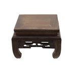 Wooden Display Stand Base 4.72" x 4.72" Wood Carved Craft Pedestal Traditional Wooden Base Oriental Antique Display Riser Square Pedestal Stands for Vase Crystal Ball Teapot Stone Flower Pot - size: Square, 4.72" x 4.72"