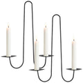 2 Pcs Wall Candle Sconce Holders, Double Armed Wall Hanging Candle Holders, Minimalist Black Iron Sconces for Fireplace, Living Room, Hallway