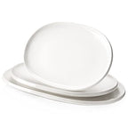DOWAN Large Serving Platter, 16"/14"/12" Porcelain Platters for Entertaining Wedding Party, White Oval Plates Set of 3, Serving Dishes for Serving Food, Housewarming Gifts - color: Ellipse