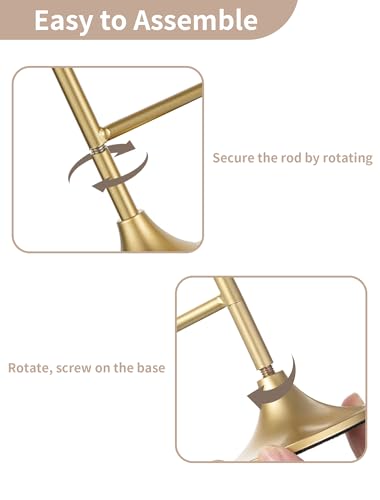 NUPTIO Gold Candlestick Holders for Table: Vintage Candelabra for Taper Candles - Long Candle Stick Holder for Christmas Birthday Party Fireplace Centerpiece - color: Gold, size: 1 pc