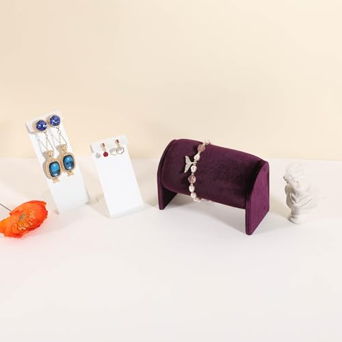 Velvet Watch Display Stand for Selling, Bracelet Storage Organizer for Boutique Store, Woman Jewelry Bangle Holder for Home Decor【Purple】 - color: Purple