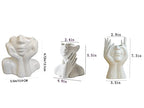 Face Vase Unique Ceramic Vase for Room,Office,Home Decor,White,Set - style: White-Set