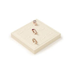 Oirlv Microfiber 9 Slots Jewelry Ring Display Tray Ring Display Organizer Tray(Beige) - color: 9 Rings P13405