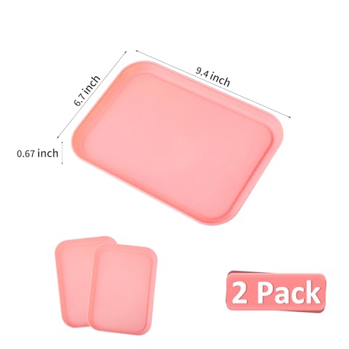 Pink Plastic Serving Platters and Trays,Serving Dishes for Entertaining,Rectangular Platters for Serving Food, Appetizer Serving Trays for Snacks,Charcuterie,Chips,Candy,Fruit,Sushi - color: Tray-s-2pack-pink