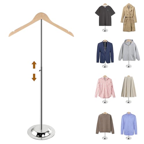 Adjustable Shirt Display Stand, 20-35 Inch Height Tshirt Display Stand for Vendors, Wooden T Shirt Mannequin Display Shirts, Jacket, Coat at Clothing Vendor Events, Trade Fair, Trade Show(Oak Color) - color: Oak Color, size: 1Pcs