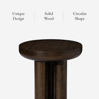 Maven Lane Owen Modern Side Table, 19" Compact Design - Bold Accent Table, Round Night Stand with Aged Brown Finish and Durable Rubberwood Base - Statement Making Style for Living Room or Bedroom - color: Aged Brown