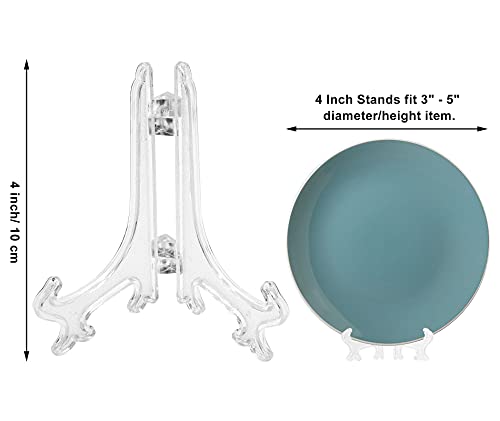 Zorfeter 25 Pcs 4 Inch Clear Plastic Easels or Stand/Plate Holders, Displays Pictures/Photos, Artworks, Posters, Small Boards - color: Clear, size: 4 Inch 25pcs