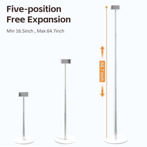 OATSBASF Heavy-Duty iPad Floor Stand - 66.1" Height-Adjustable Universal Tablet Holder, Overhead Bed Stand Fits 4.7-12.9" iPad Pro/Air/Mini, Kindle & Cell Phones