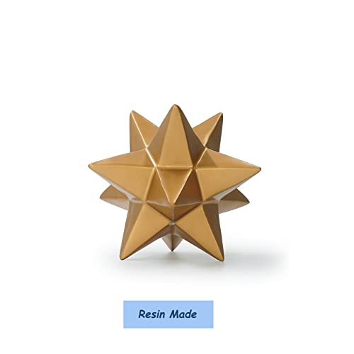 DreamsEden Golden Star Sculpture, Resin Decorative Ornaments Modern Home Decor Accent - color: Golden Resin Star