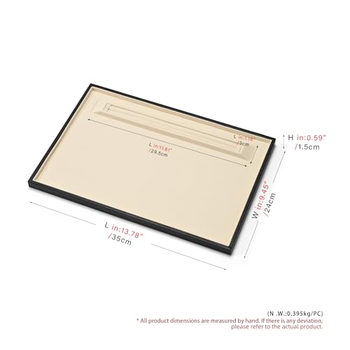 Oirlv Custom Recessed Jewelry Display Tray - Large Size (13.78"x9.45"x0.59") Premium Organizer for Necklace, Ring & Earring Set, Beige Large - color: Beige, size: 13.78″ L×9.45″ W