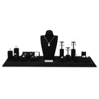 Microfiber Jewelry Ring Display Stand Rings Display Organizer Stand (Black, Medium) - size: 1.77" x 1.77" x 3.15"