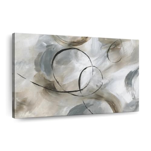 ElephantStock Allegro Canvas - 1 Panel Neutral Abstract Art Wall Decor - Printed Neutral Wall Painting Decor -Abstract Canvas Wall Art for Living Room - by Nan - 24" X 16" - color: Allegro single piece, size: 24"L x 16"W