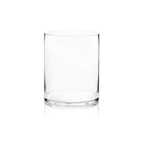 WGV Cylinder Vase, Width 8", Height 10", Clear Wide Large Diameter Flower Glassware, Floral Container, Planter Terrarium for Wedding Party Event, Home Accent Decor, 1 Piece - size: 8"x10"H