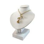 Portrait Jewelry Stand Pendant Jewelry Display Stand Wooden Portrait Neck Model Necklace Holder Stand for Selling - color: White