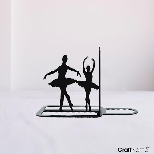 Sports Themed Metal Bookends, Book Ends for Shelves, Office Desk, Cookbook Stand, CD Holder, Magazine Holder for Office Organization, Housewarming Gifts New Home (Ballet Design 03) - color: Ballet Design 03