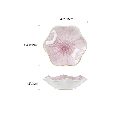 JAMEND CLXP Lotus Leaf Shape Decorative Ring Tray, Small Key Bowl, Ceramic Trinket Tray Jewelry Dish Organizing Necklace Earrings, Home Decoration for Mom Best Friend Sister, Pink. - color: Pink Lotus