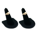 RJ Displays 2 Pcs Black Velvet Rings Display Stand, Jewelry Holder Organizer for Wedding, Showcase & Selling-Perfect Ring Display Case-Jewelry Ring Organizer holder-Perfect Rings stand for vendors - size: Pack of 2