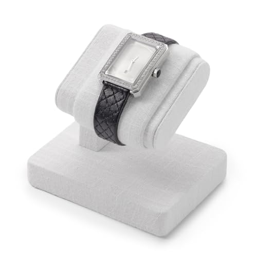 Microfiber Watch Display Stand T-bar Watch Stand Holder Organizer For Men And Women Wristwatch, Bracelet,Storage Display Rack (Linen) - color: Linen, size: 1 Slot