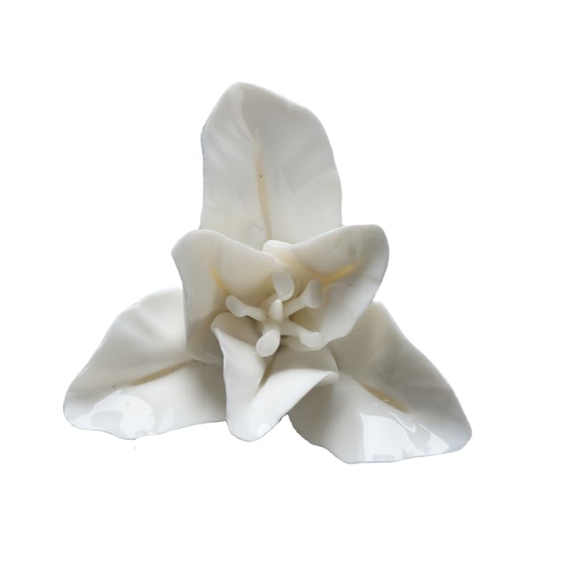 AMERRY Ceramic 3D Flower Wall Art, Handmade Porcelain Wall Decor for Home Office Decor (White, Lily, 2.36") - color: White,Lily,2.36"