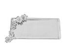 Arthur Court Metal Butterfly and Dogwood Flower Oblong Aluminum Tray for Everyday and Formal Dinner Events Garden Party 19 inch x: 8 inch