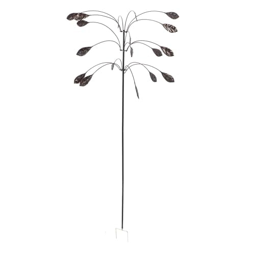 Wind Spinner Kinetic Wind Spinner Falling Foliage Design Wind Sculpture, Rustproof Water Proof Heavy Duty Falling Foliage Kinetic Copper Triple Spinner for Outdoor Garden