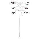 Wind Spinner Kinetic Wind Spinner Falling Foliage Design Wind Sculpture, Rustproof Water Proof Heavy Duty Falling Foliage Kinetic Copper Triple Spinner for Outdoor Garden