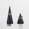 GemeShou 2pcs Black Ring Display - Wedding Ring Holder for Nightstand, 2" & 3.1" Heights - color: Black