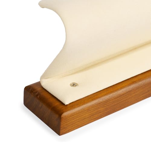 Solid Wood Jewelry Earrings Display Stand Small Jewelry Display for Long Earrings(Beige) - color: Beige