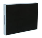 HofferRuffer Rectangle Serving Tray with Hole Handles for Coffee Table, Breakfast, Tea, Food, Butler - Countertop, Kitchen, Vanity Serve Tray, 16.2 x 12.2 x 2 inches, Faux Leather (LightBlue) - color: Lightblue, size: 16.2" x 12.2" x 2"