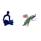 Baoblaze Abstract Thinker Figurine Sculpture and Retro Wall Collection for Office Bar Wedding Living Room Kitchen Home Decoration