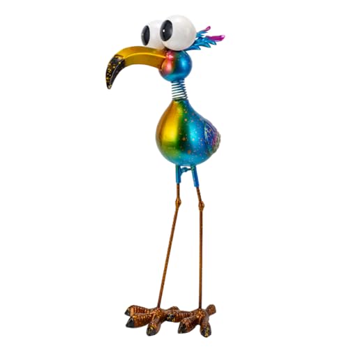 18.9" Metal Peacock Garden Statue - Weather-Resistant Outdoor Bird Figurine, Yard Art Decor for Lawns and Patios, Unique Gift for Gardening Enthusiasts - color: Blue-peacock