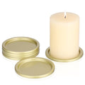 OwnMy 6PCS Iron Candle Holders for Pillar Candles, 3 Inch Metal Pillar Candle Plates and Trays, Small Round Tealight Holders Elegant Candle Stands Bases for Wedding Dining Table Centerpieces, Gold - color: Gold-6pcs