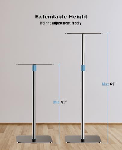 Projector Stand Adjustable Height 41" to 63" Projector Floor Stand with Tray Projector Shelf Stand for Presentations, Home Movie, Studio, Office
