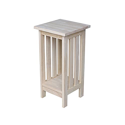 International Concepts Mission Plant Stand, 24-Inch High, Solid Parawood, Unfinished - size: 24 Inch