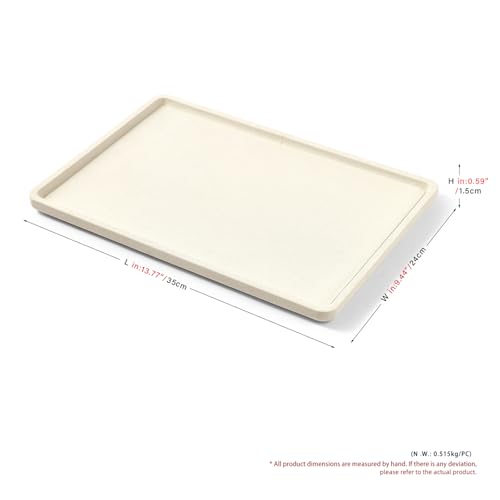 Microfiber Jewelry Trays Stackable Ring Earring Bracelet Necklace Bangle Watch Display Tray Drawer Organizer 13.77 * 9.44 * 0.59inch (White - color: Beige, size: 35*24cm Tray