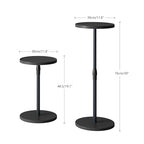 Adjustable End Table, Small Round Side Table, Drink Table for Small Spaces, Pedestal Nightstand for Living Room, Bedroom, Sofa Couch, Black Wood Grain ET-010BW - color: Black Wood Grain