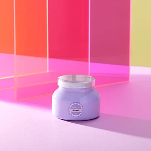 Capri Blue Volcano Scented Candles - Luxury Glass Jar Candles for Home Scented with Tropical Fruit & Sugared Citrus - Soy Wax Blend - Lavender Colored Jar (8 oz) - color: Lavender, size: 8 oz
