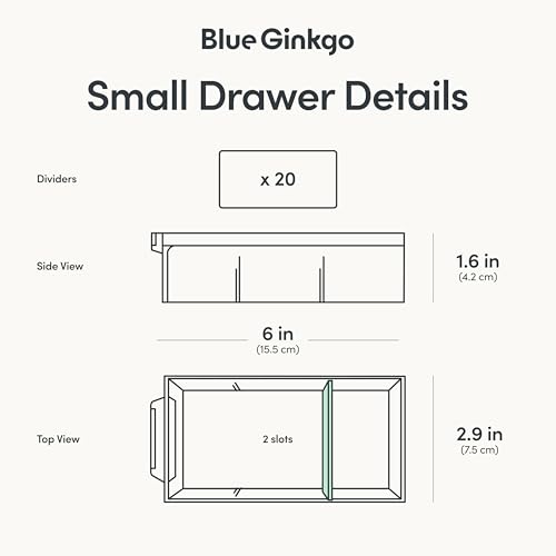 Blue Ginkgo Small 20-Drawer Cabinet – Stackable Clear Organizer for Hardware, Beads, Plastic Bricks, Office, and Craft Storage (Made in Korea, Gray) - color: GREY, size: 20 Drawer