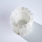 Natural Selenite Candle Holder for Tea Lights Irregularly Arranged Selenite Wand Candlesticks - Elegant Home Decor (Round Candle Holder)