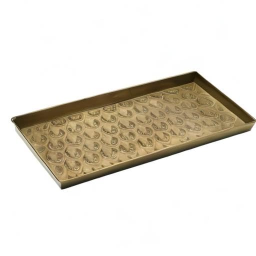 HF by LT Antlers Pattern Metal Boot Tray, 30 x 13 inches, Antique Brass Finish - color: Antlers Pattern, Antique Brass Finish