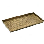 HF by LT Antlers Pattern Metal Boot Tray, 30 x 13 inches, Antique Brass Finish - color: Antlers Pattern, Antique Brass Finish