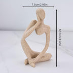 Modern Abstract Sculpture for Table Decor - Decorative Thinker Statue with Sandstone