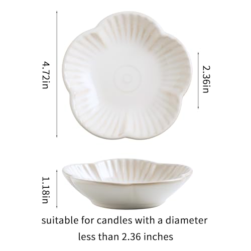 Ceramic Pillar Candle Holder Plates, Decorative Candlestick Holder, Tea Light Incense Santo Palo Holders, for Dinning, Party, Wedding, Birthday, Anniversary Decorations, 1pack (White) - color: White