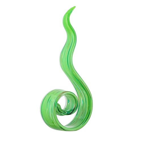 11.4" Tall Hand-Blown Glass Sculpture Murano-Style Sculpture Art Ornament Statue Figurines Home Decor Accent Piece Coastal Ocean Nautical Home Decor,Shelf,TV Stand,Tabletop Centerpieces,Wonderful Gift - color: Green