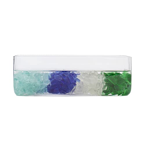 CYS EXCEL Frosted Blue Green Clear Mix Sea Glass (4 LBS, Approx. 6 Cups) | Multiple Color Choices Crushed Glass Vase Filler | Aquarium Nautical Decor for Art Crafts - color: Frosted Blue Green Clear Mix, size: 4 LBS