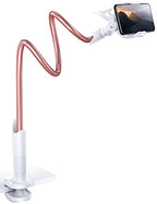 Lamicall Phone Holder Bed Gooseneck Mount - Cell Phone Clamp Clip for Desk, Flexible Lazy Long Arm Headboard Bedside, Overhead Mount Stand, for 4-7" Phone, iPhone 15 Pro Max, 14 Plus, 13, Rose Gold - color: Rose Gold