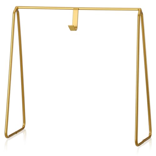 Gallery Art Stand for Round Top Black Metal Display Stand 9 Inch Mini Gallery Art and Charm Decoration for Holiday Party Decor Supply Gift (Gold) - color: Gold